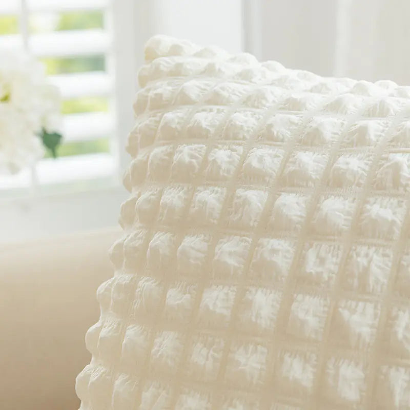 Creamy Style Throw Pillow Cover for Sofa Decor