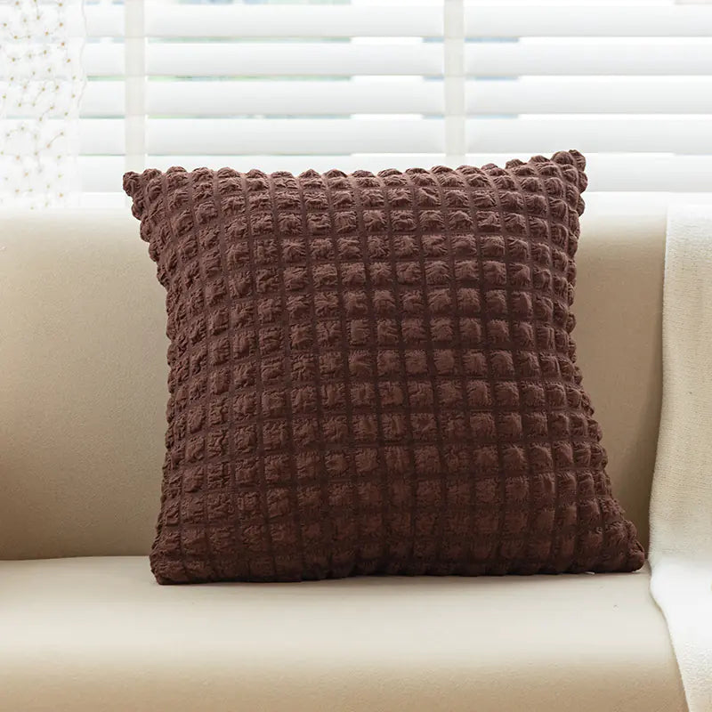 Creamy Style Throw Pillow Cover for Sofa Decor