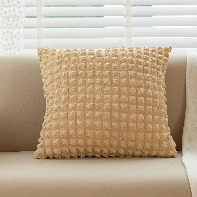 Creamy Style Throw Pillow Cover for Sofa Decor