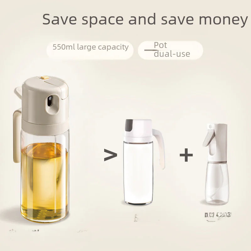 Self-Designed Oil Bottle with Spray and Pour Function