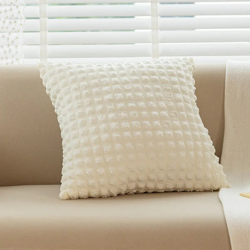 Creamy Style Throw Pillow Cover for Sofa Decor